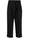 Dkny High-waist Tapered Trousers In Black