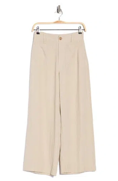 Dkny High Waist Wide Leg Pants In Neutral