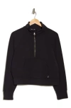 Dkny Highline Ribbed Half-zip Pullover In Black