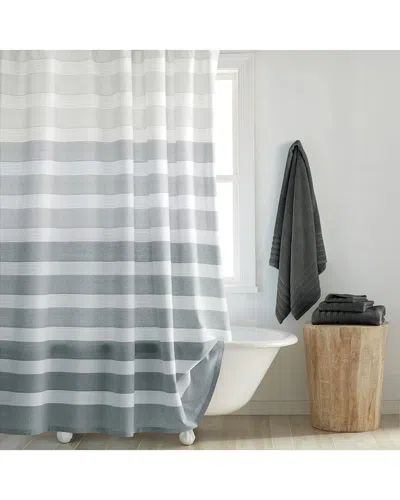 Dkny Highline Stripe Shower Curtain In White