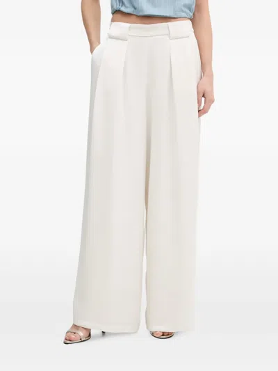 Dkny High-rise Pleated Palazzo Pants In Multi