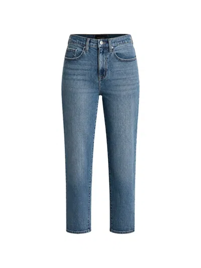 Dkny High-rise Straight-leg Jeans In Blue