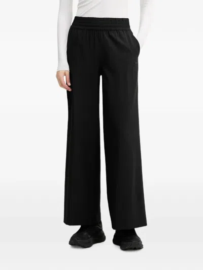 Dkny High-rise Wide-leg Trousers In Black