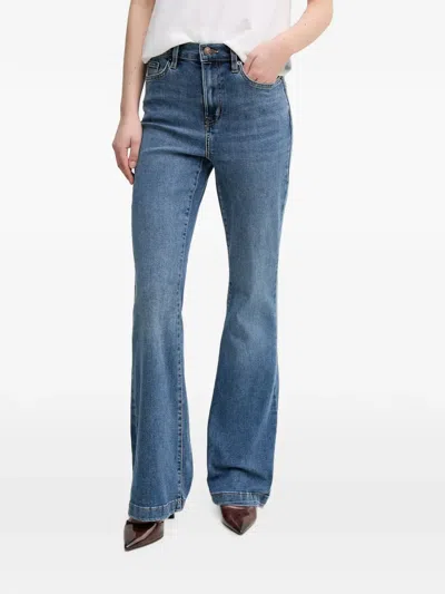 Dkny High-waist Flared Jeans In Blue