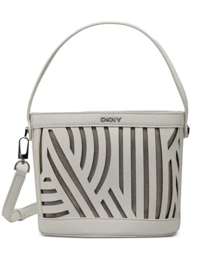 Dkny Hildi Bucket Bag In White