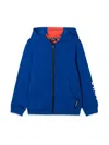 Dkny Teen Blue & Orange Zip-up Top In Blue
