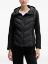 Dkny Hooded Chevron-pattern Jacket In Black