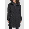 Dkny Hooded Chevron Puffer Jacket In Black