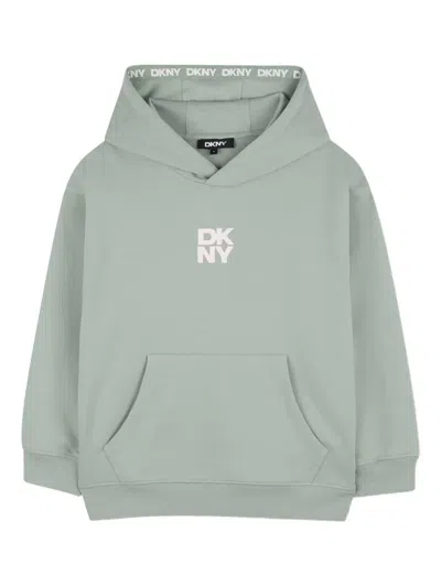 Dkny Kids' Hooded Logo Sweatshirt In Green