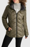 Dkny Hooded Packable Down Jacket In Loden