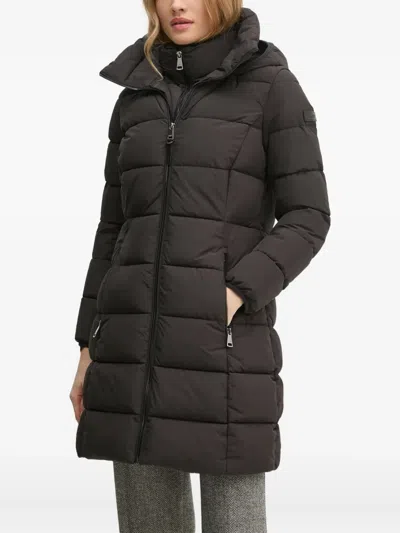 Dkny Hooded Padded Jacket In Black