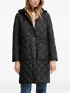 Dkny Hooded Quilted Parka In Black