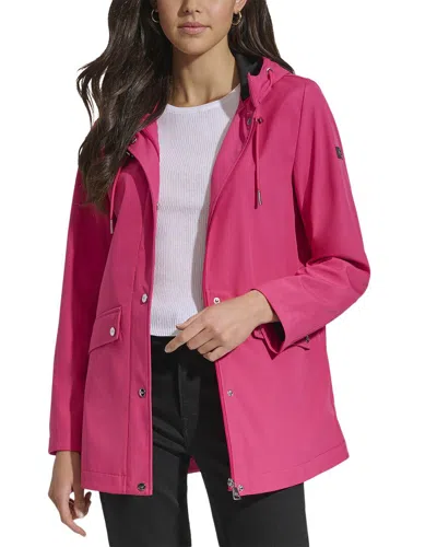 Dkny Hooded Rain Jacket In Pink