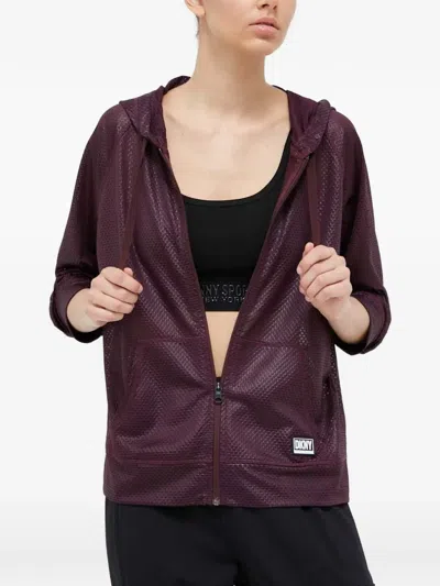 Dkny Hooded Zip-fastening Jacket In Purple