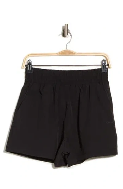 Dkny Hudson High Waist Performance Shorts In Black