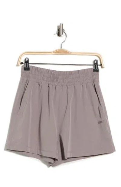 Dkny Hudson High Waist Performance Shorts In Gray