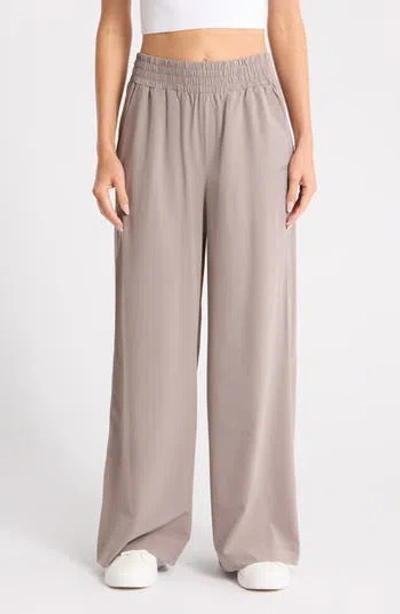 Dkny Hudson Stretch Wide Leg Pants In Brown