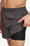 Dkny Hybrid Volley Swim Trunks In Charcoal