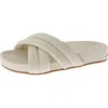 Dkny Women's Indra Criss Cross Strap Foot Bed Slide Sandals, Created For Macy's In Beige