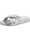 Dkny Crisscross Strap Slide Sandal In Silver