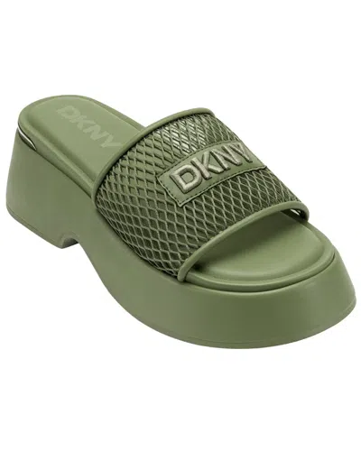 Dkny Iredell Peep Toe Platform Mule In Green