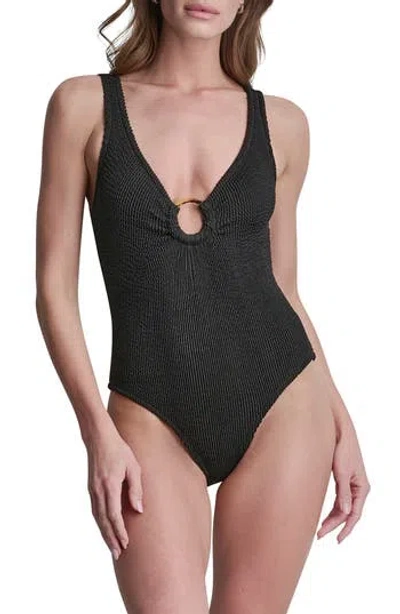 Dkny Island Ring One-piece Swimsuit In Black
