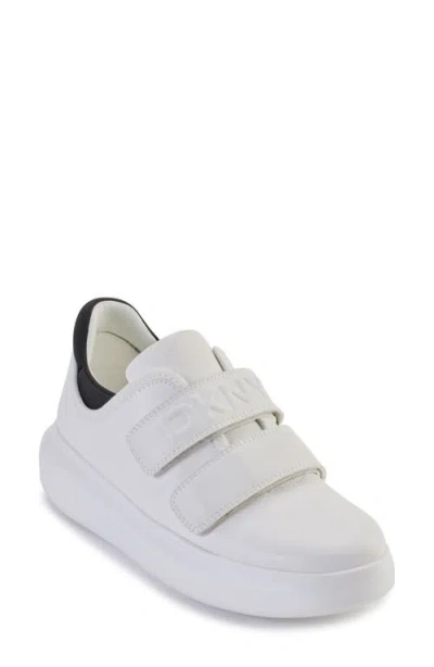 Dkny Jamiah Platform Sneaker In White/ Black