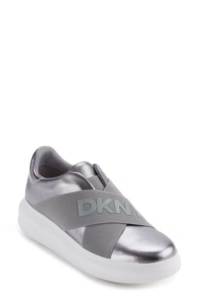 Dkny Jaye Metallic Platform Sneaker In Nickel