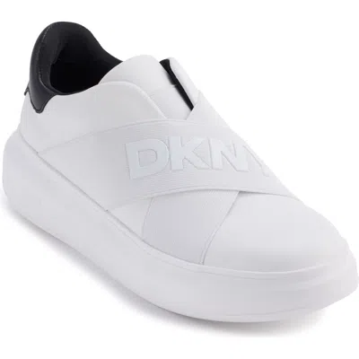 Dkny Jaye Platform Sneaker In White,black