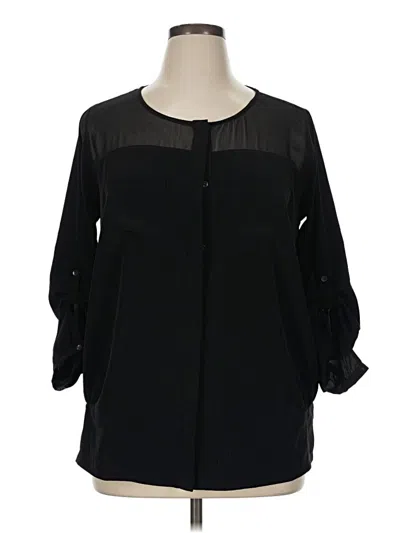 Pre-owned Dkny Jeans 3/4 Sleeve Blouse In Black