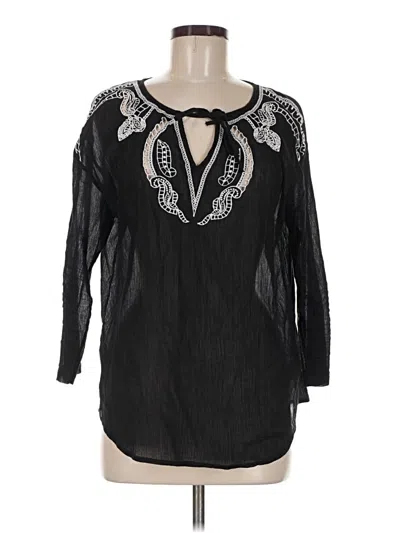 Pre-owned Dkny Jeans 3/4 Sleeve Blouse In Black