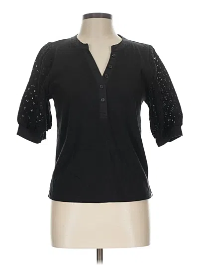 Pre-owned Dkny Jeans 3/4 Sleeve Blouse In Black