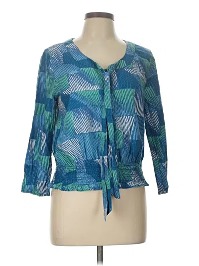 Pre-owned Dkny Jeans 3/4 Sleeve Blouse In Blue