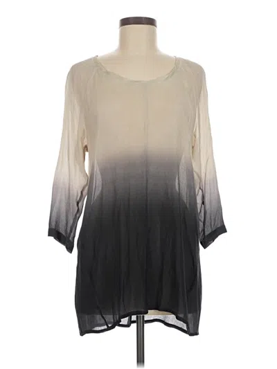 Pre-owned Dkny Jeans 3/4 Sleeve Blouse In Gray