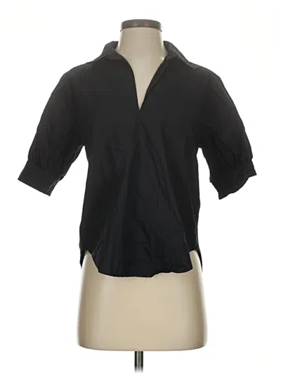 Pre-owned Dkny Jeans 3/4 Sleeve Button Down Shirt In Black