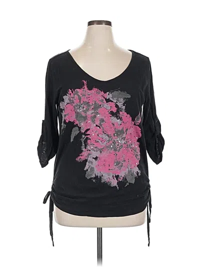 Pre-owned Dkny Jeans 3/4 Sleeve Top In Black