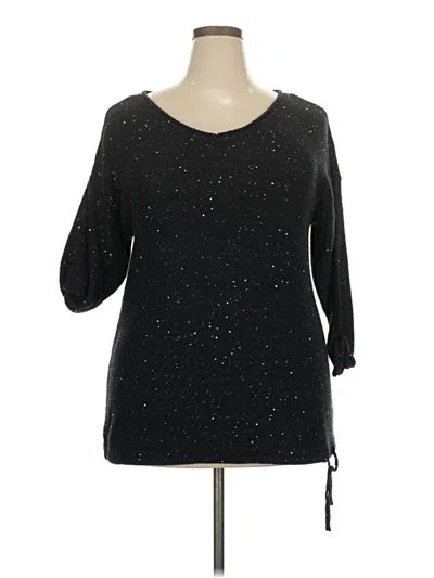 Pre-owned Dkny Jeans 3/4 Sleeve Top In Black