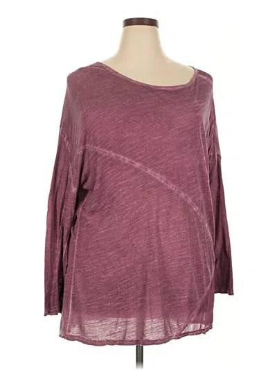 Pre-owned Dkny Jeans 3/4 Sleeve Top In Burgundy