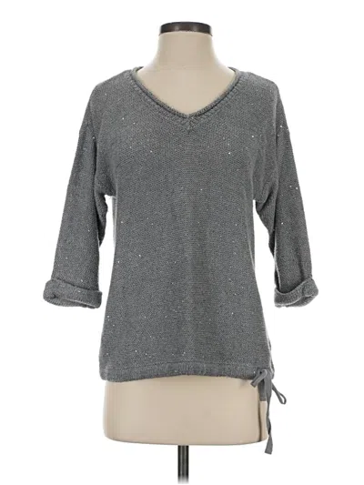 Pre-owned Dkny Jeans 3/4 Sleeve Top In Gray