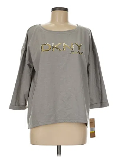 Dkny Jeans 3/4 Sleeve T-shirt In Gray