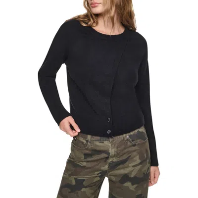 Dkny Jeans Asymmetric Crewneck Sweater In Black
