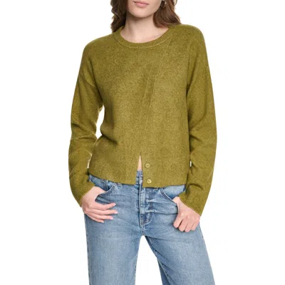 Dkny Jeans Asymmetric Crewneck Sweater In Green