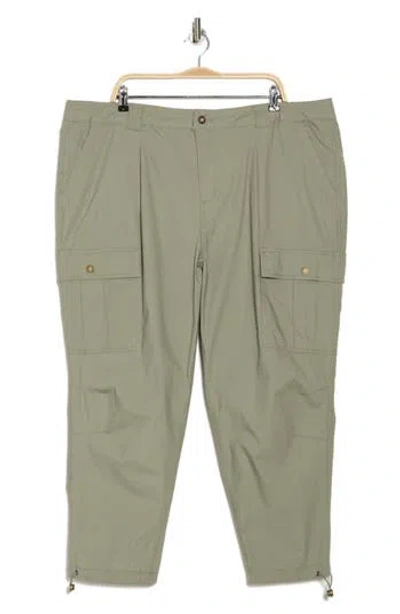 Dkny Jeans Belted Stretch Cotton Poplin Cargo Pants In Spring Olv