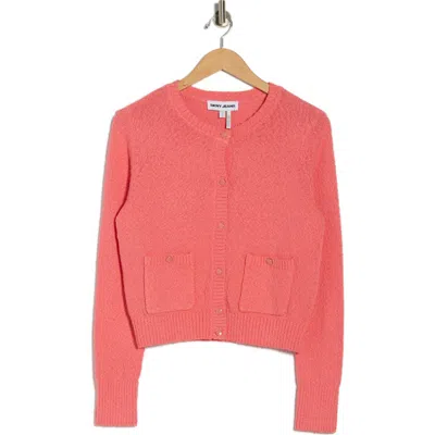 Dkny Jeans Button Front Cotton Cardigan In Pink