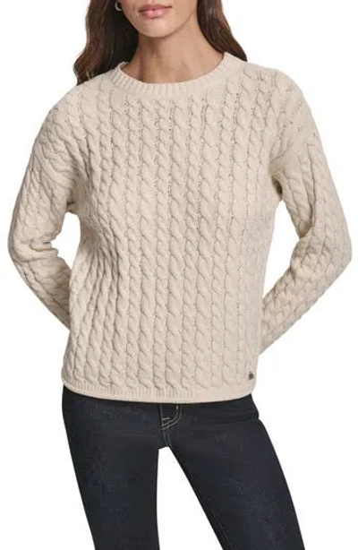 Dkny Jeans Cable Knit Crewneck Sweater In Multi
