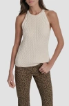 Dkny Jeans Cable Stitch Sleeveless Top In Neutral