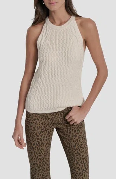 Dkny Jeans Cable Stitch Sleeveless Top In Neutral