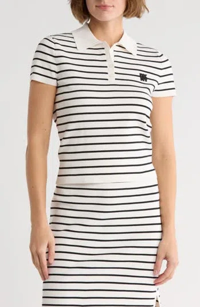 Dkny Jeans Cap Sleeve Polo In White