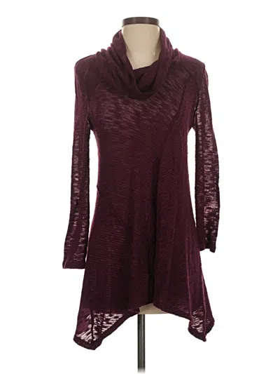 Pre-owned Dkny Jeans Cardigan Sweater In Burgundy
