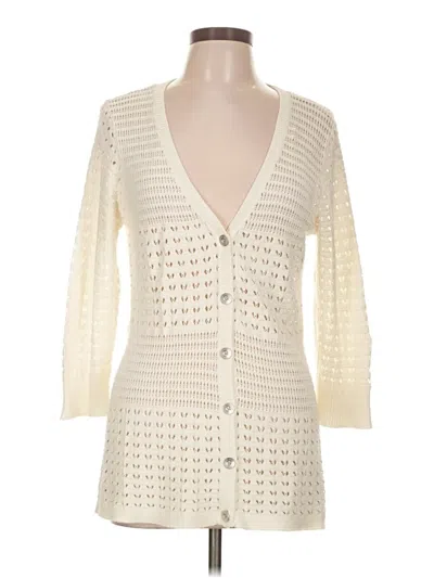 Pre-owned Dkny Jeans Cardigan Sweater In Ivory